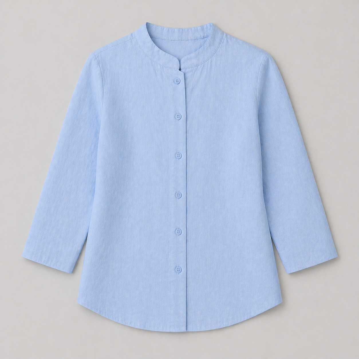 Leona - Women’s Linen High Collar Blouse