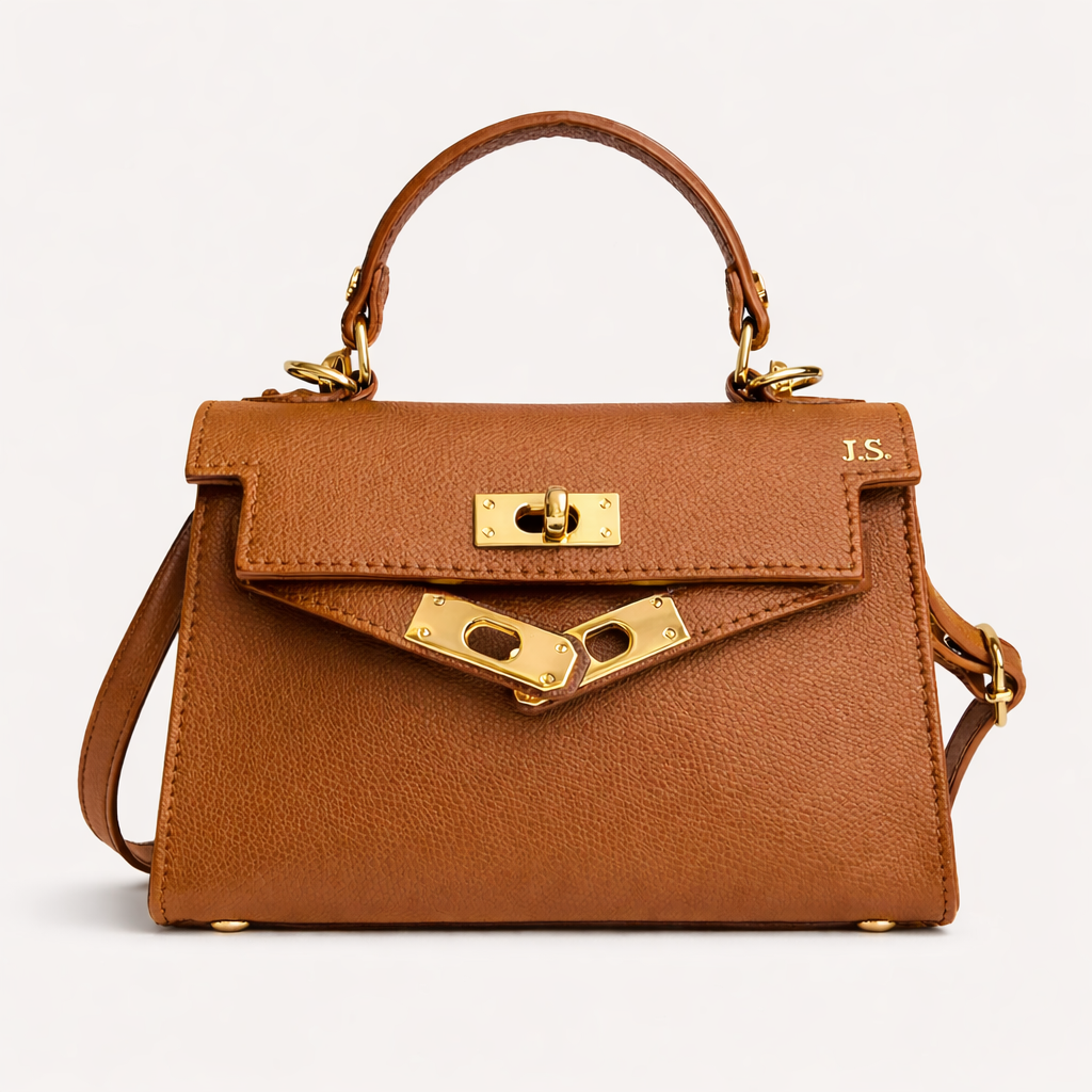 Luxury Leather Women's Shoulder Bag – Elegant Top Handle